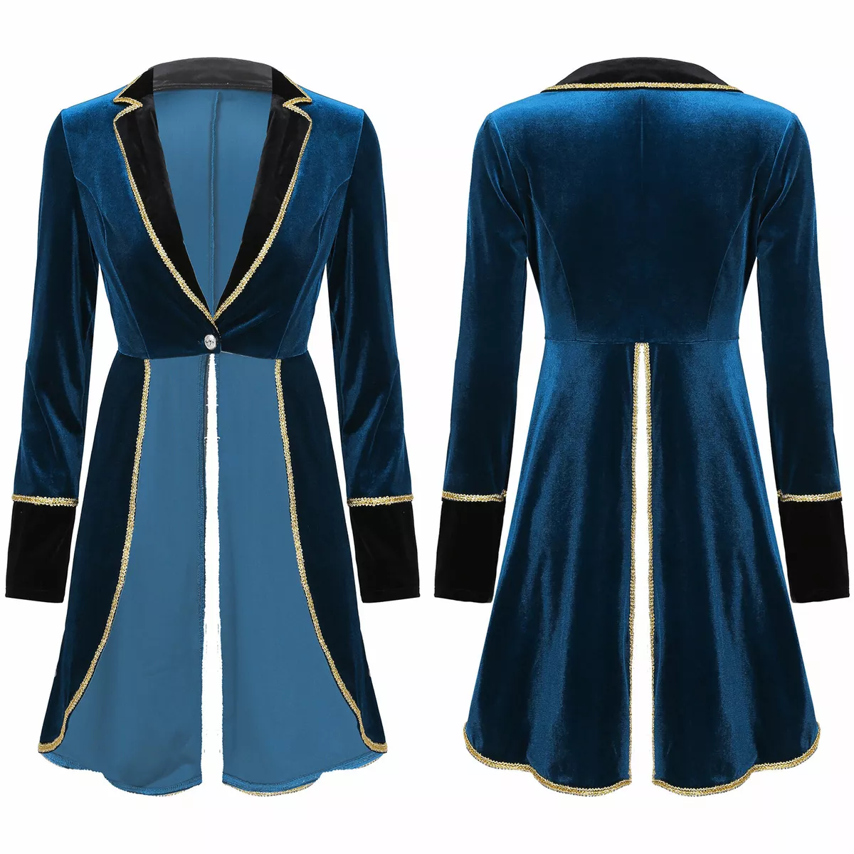 Blue velvet shop coat womens