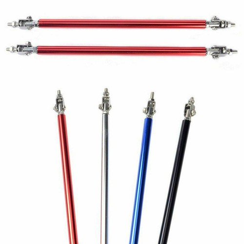 2x Red Adjust Front Bumper Lip Splitter Strut Rod Tie Support Bars Universal Fit - Picture 5 of 12