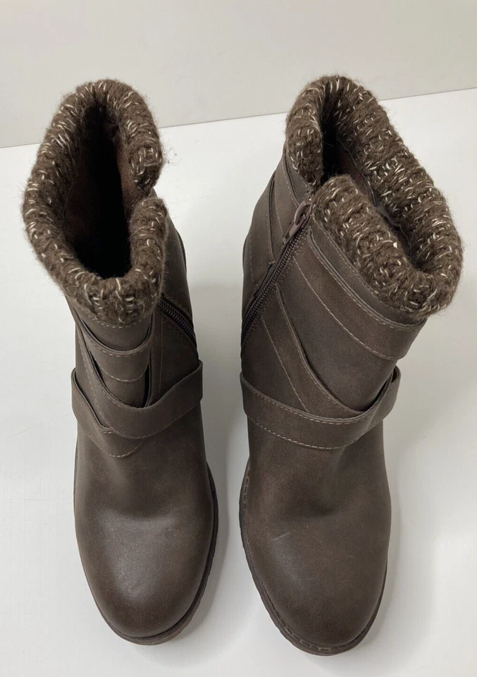 NUEVO Charlotte Russe Mujeres Marrón Suéter Puño Naomi Informal Botines Curativos Talla 9 Foto 4 de 4