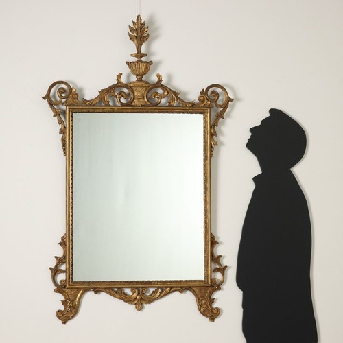 Specchiera Antica Stile Neoclassico Legno Intagliato Dorato XX Secolo Originale - Foto 3 di 10