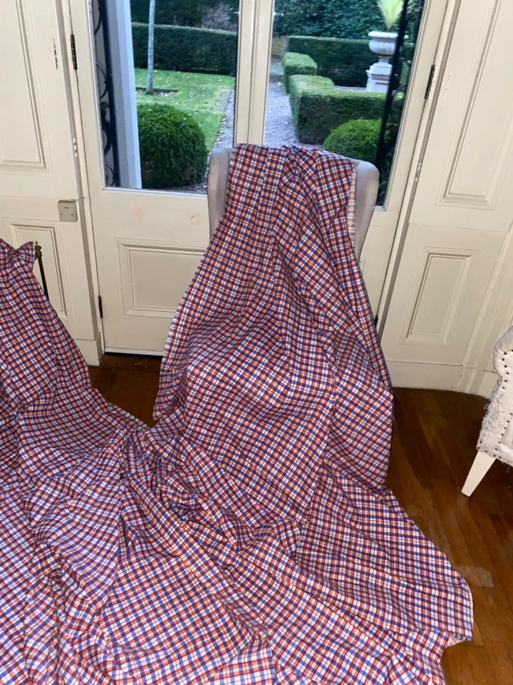 Vintage Check Plaid Upholstery Fabric Checked Tartan Piece Lot Crafts 1980's - Image 3 of 4