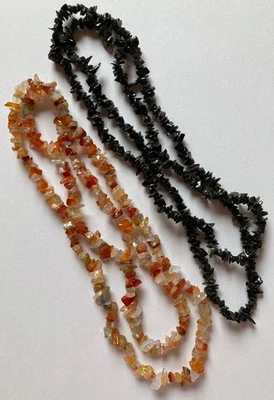 [ 2 endlose Ketten, NEU: ] ACHAT + OBSIDIAN - Bild 1 von 4