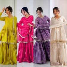 PUNJABI SHARARA PLAZZO KURTI PLAZZO SALWAR KAMEEZ SUIT WOMEN READY MADE DESIGNER