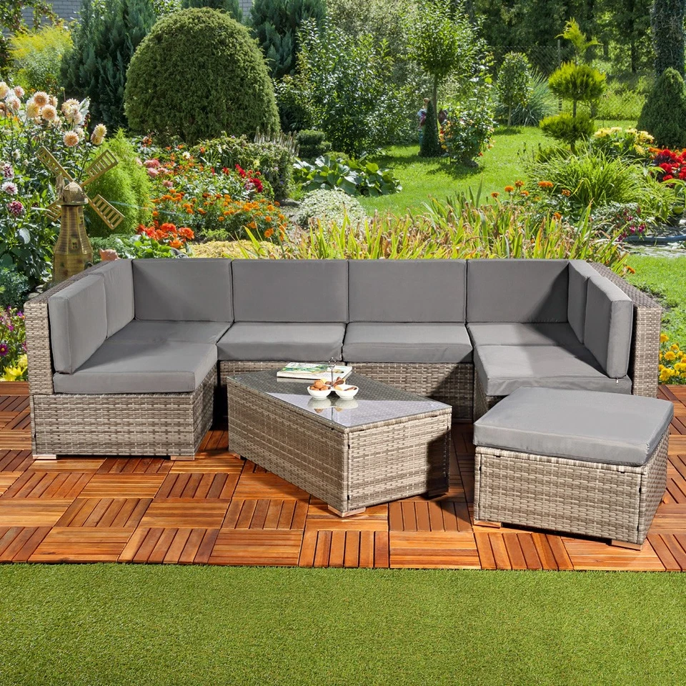 Gartenmöbel Sitzgruppe Sofa Möbel Lounge Rattan Sitzgarnitur Gartenset Tisch Set - Bild 2 von 4