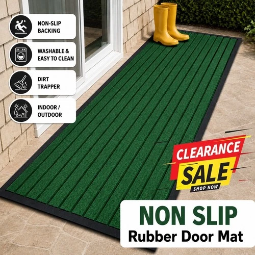 Non Slip Door Mats Indoor Outdoor Hallway Runner Rubber Backed Kitchen Floor Mat