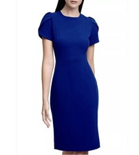 CALVIN KLEIN SHEATH DRESS, UNIQUE TULIP SLEEVE, ULTRAMARINE, SIZE 22W NWT