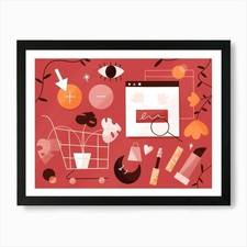 Online Shopping Art Print Framed Wall Art Poster Canvas Print Picture