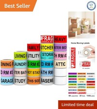 High-Quality Self-Adhesive Moving Labels - 24 Colors Fragile Stickers Included
