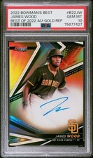 2022 BOWMAN'S BEST BEST OF 2022 AUTOS #B22JW JAMES WOOD 50/50 PSA 10 AUTO