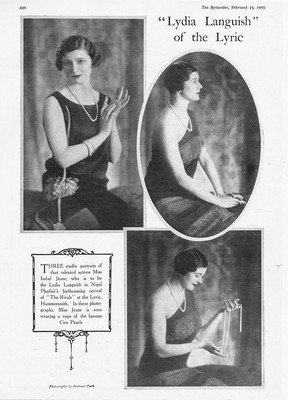 ISABEL JEANS Schauspielerin trägt die berühmten Ciro Perlen - Antikdruck 1925