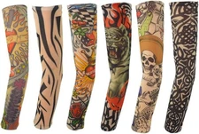 6 Pcs Tattoo Compression Sleeve, Arm Sleeves Covers, Temporary Tattoo & Sunscree