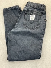 Levis Jeans 26 Faded Black White Tab Label Mid Rise Taper Cut 022 USA Vintage 11