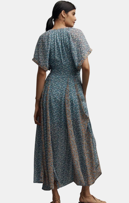 maeve ruffled neckline pleated dress Maeve + Ruffled-Neckline Pleated Dress