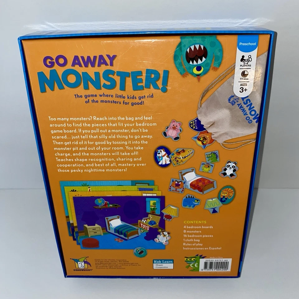 Go Away Monster! Game Complete Get Rid of Monsters for Good Gamewright 2016 Fun - Image 3 of 3