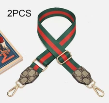 2Pcs Red and Green Web Canvas Purse Strap Replacement