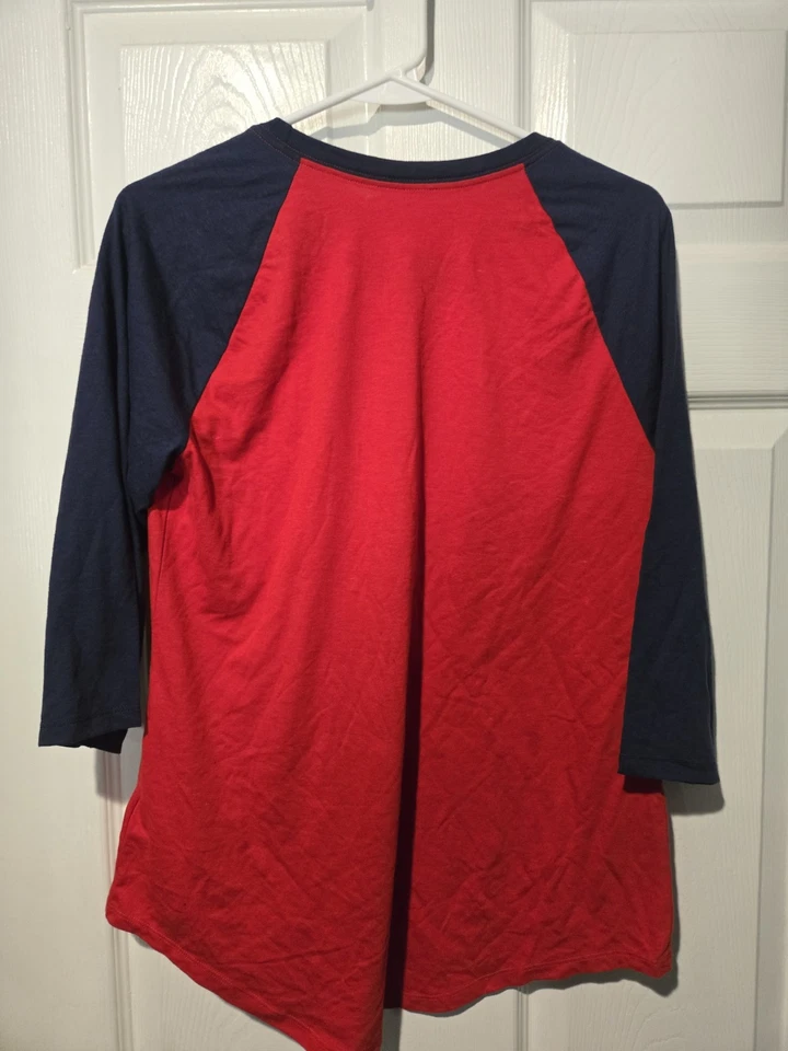 Camiseta para mujer Nike de los Washington Nationals talla M manga 3/4 - roja/azul marino Foto 3 de 4
