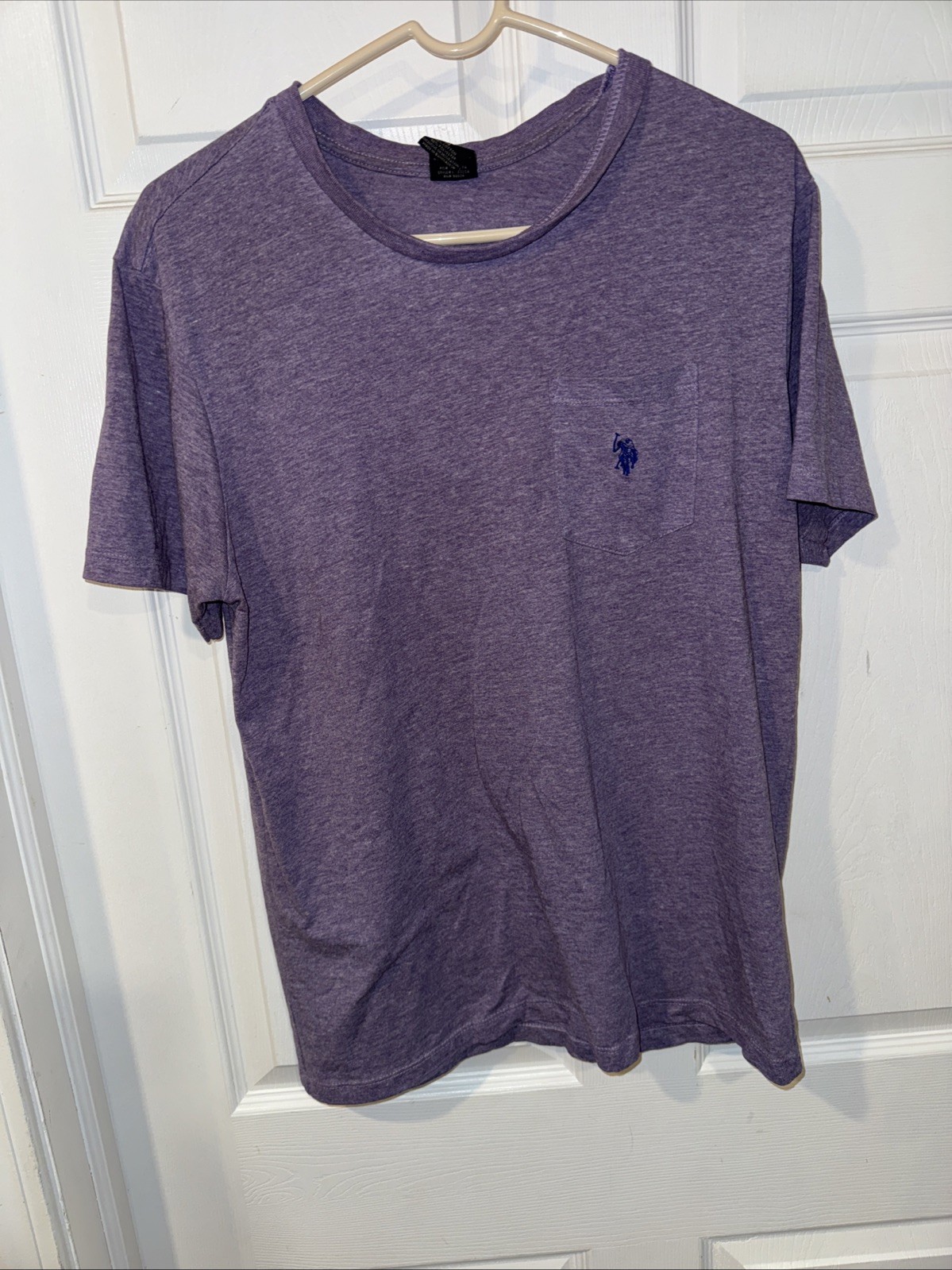 PONY Polo uomo Ralph Lauren viola girocollo tasca t shirt classica taglia media