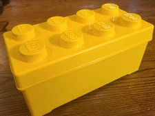 **Empty** Lego Yellow 8 Stud Brick Storage Case Container Bin Box 14" x 7" x 6"