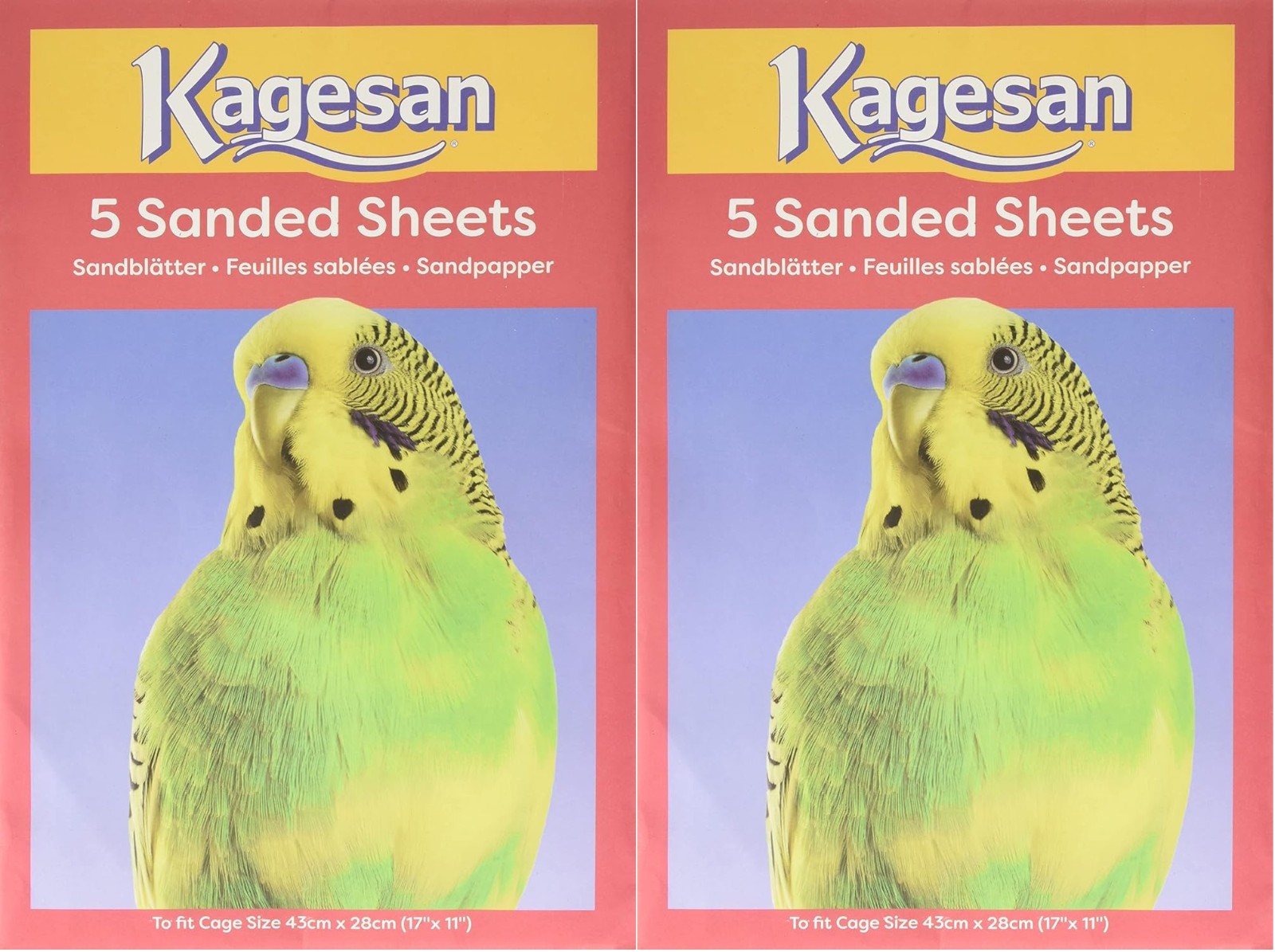 BIRD CAGE SAND PAPER SHEETS 10X KAGESAN RED (2X5 PACKS) 17""X11"" 43 X 28CM NEW - Image 2