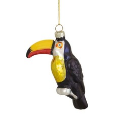 Northlight 4.75-Inch Black and Gold Glass Toucan Bird Christmas Ornament