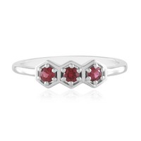 Cavill Damenring 925 Sterling Silber Plattiert Edelroter Spinell 0,25Ct