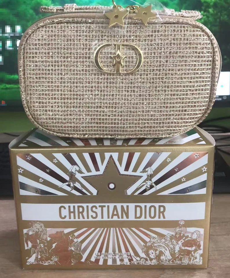 Christian Dior Beauty Gold Vanity Pouch & Box Holiday 2025 NEW