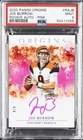 2020 PANINI ORIGINS RC AUTO PINK #RAJB JOE BURROW ROOKIE RC 8/8 PSA 9 AUTO