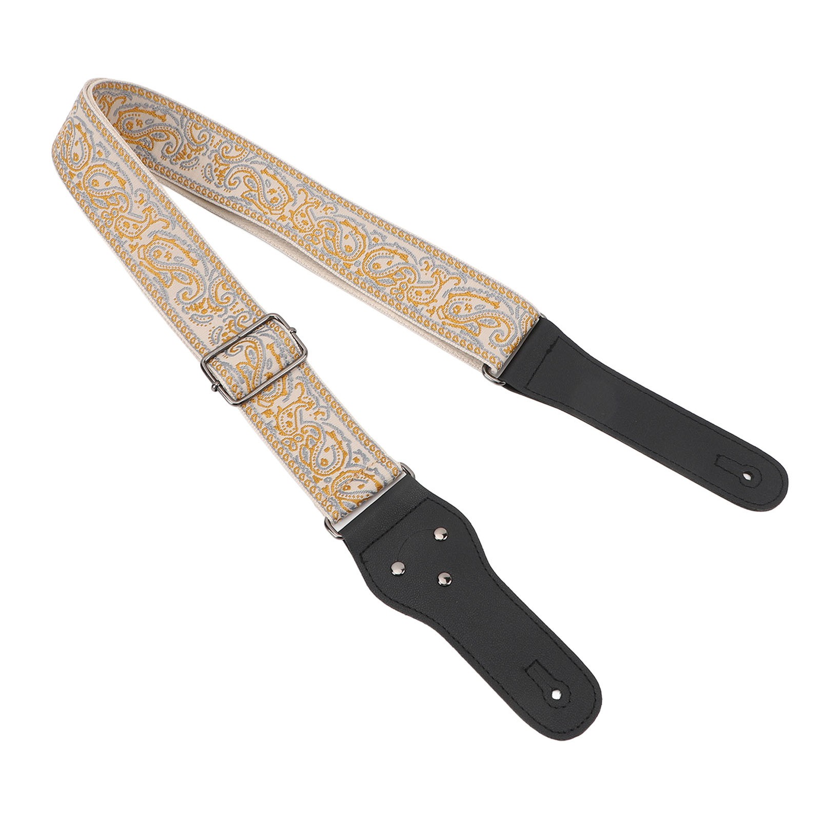 Guitar Strap Vintage Embroidered Pattern Length Adjustable Wide Guitar Belt
