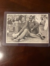 5 by 7 1936 olympic jesse owens & helen stephens picture card no.21 group 58