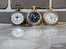 Pair of 3 Brass Pocket Watches Vintage Nautical Maritime Keepsakes