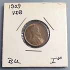 1909 VDB Lincoln Cent Wheat Penny BU Red Brown Luster
