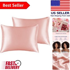 Luxury Toddler Satin Pillowcase Set - 2 Coral 13x18 Inch for Silk-Like Sleep