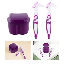 1 Set Denture Kit: Denture Cleaning Case With False Teeth