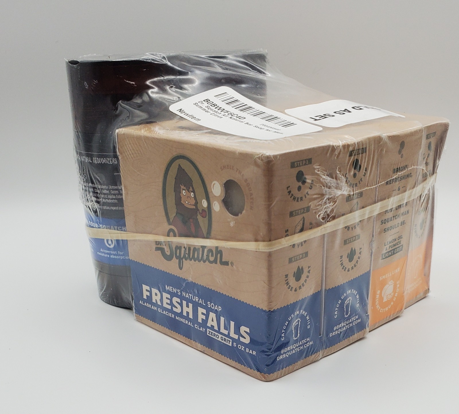 Dr. Squatch Manly Variety Pack - 4 Soaps & 2 Deodorant bars - Original packaging