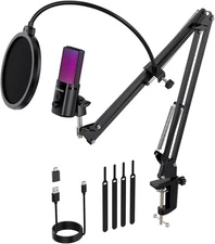 Microfono Condensador De Estudio Profesional Para PC Youtubers Podcast Gaming