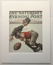 Norman Rockwell "Tackled" 11 x 14 Matted Art Print-Post Cover 1925