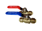 2 Pcs. 1/2"  Push Fit Ball Valve Hot and Cold, Lead Free Brass, 28-2-1&2=2