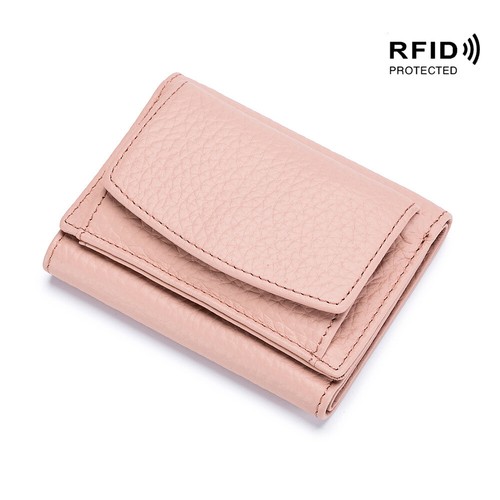 Design Cowhide Genuine Soft Small Wallet RFID Coin Pocket Mini Short Slim Purse - Picture 31 of 40
