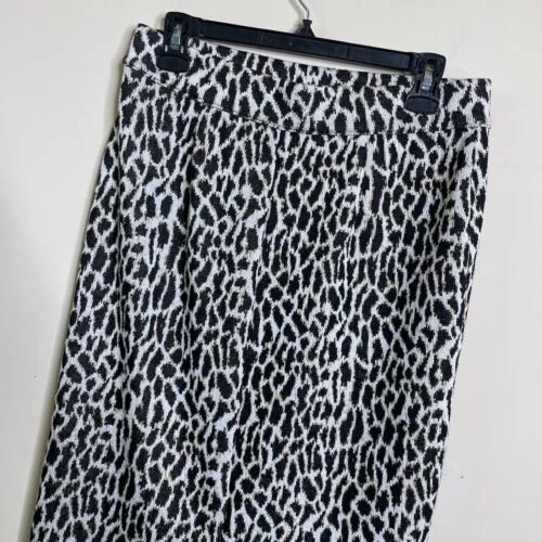 Loft Cheetah Leopard Animal Print Brown Black Midi Straight Skirt