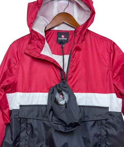 Southpole 1/4 Zip Pullover Windbreaker Jacket Youth M 10/12 Red Rain/Wind Resist - Picture 2 of 14