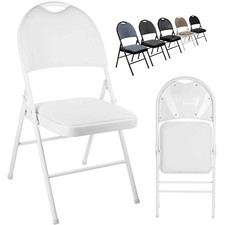 Nyxi Folding Chairs Premium Quality with Padded Fabric or PVC Seats, Metal Frame
