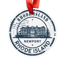 Newport Rhode Island - Round Acrylic Ornament - Personalized Gift