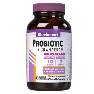 Bluebonnet Probiotic & Cranberry Ladies 10 Billion 30 Veg Capsules