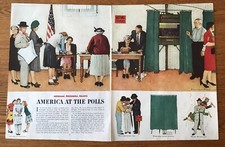 Norman Rockwell America at the Polls 1944  WWII Illustrated Article