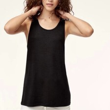 Aritzia Wilfred Free Black Side Slit Knit Tank Top