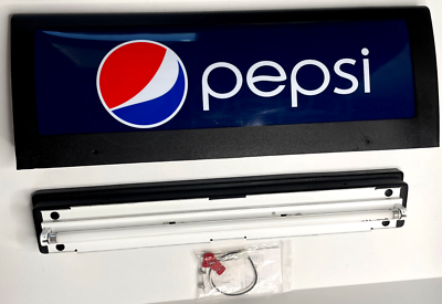 Pepsi Machine Top Sign Fluorescent Light Up Double Sided