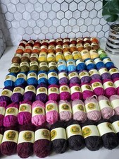 Lion Brand Yarn BonBons Mini Skeins Assorted Colors Crochet Thread Lot of 86
