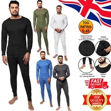 MENS FULL SET THERMAL UNDERWEAR LONG SLEEVE SHIRT VEST TOP & LONG JOHNS TROUSERS