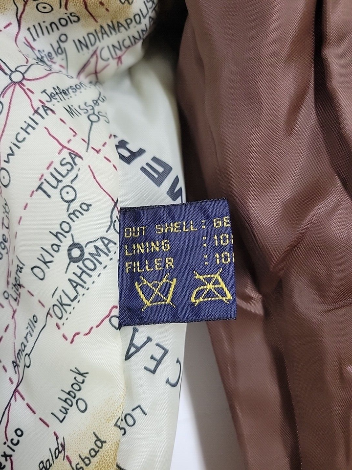 GFC Trading Company Brown Leather Bomber Pilot Flight Jacket USA