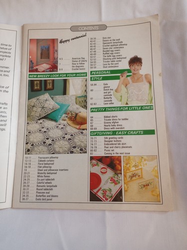 Magic Crochet Magazine June 1986 #42 Statue Of Liberty - Mats - Tablecloths/More - Picture 2 of 2